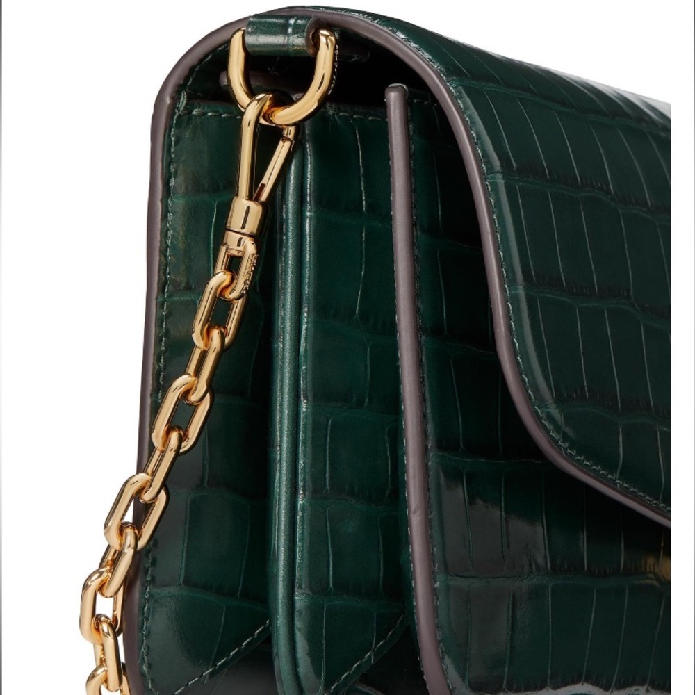 NWT Kate Spade Dakota Croc Embossed Leather Medium Convertible Shoulder Bag - Picture 6 of 6